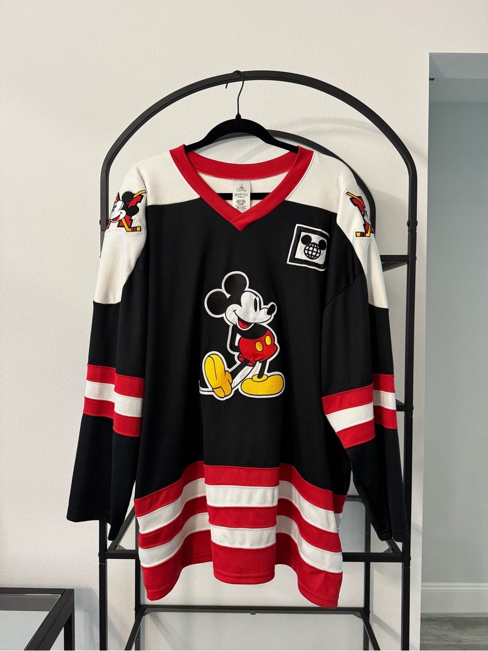 Disney Mickey Mouse Black & Red Hockey Jersey